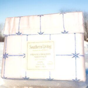 Southern Living Christmas Snowflake Sheet Set Twin / Twin XL 400 TC Cotton